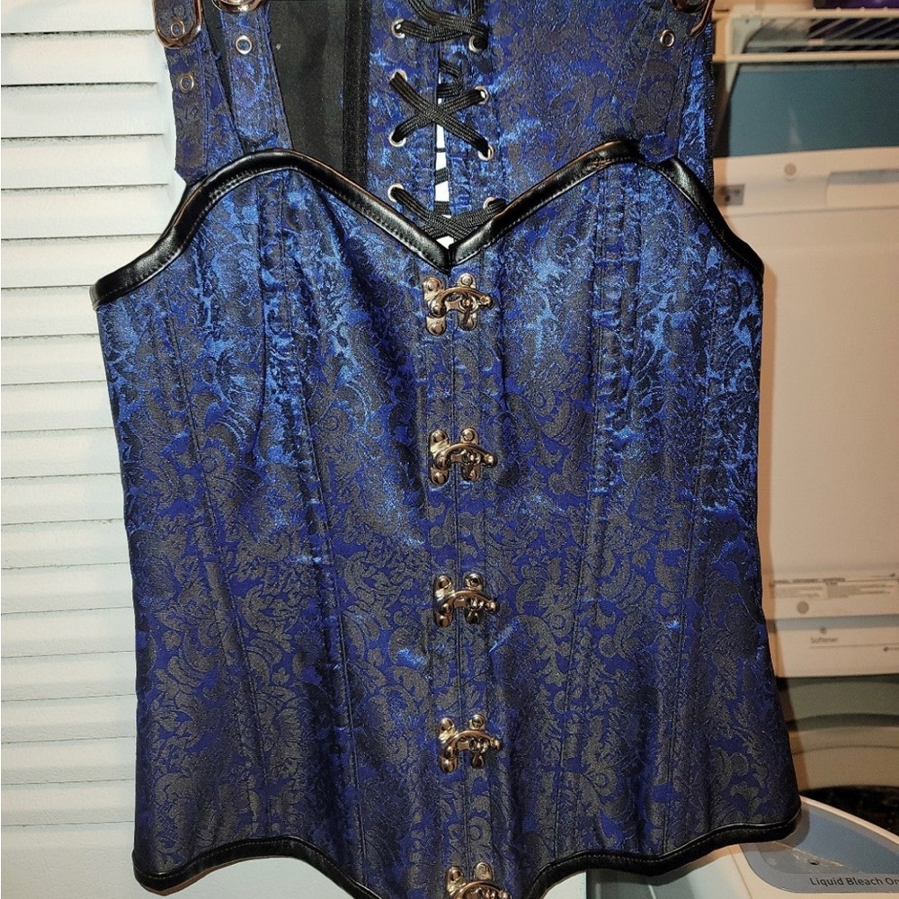 Metallic blue corset